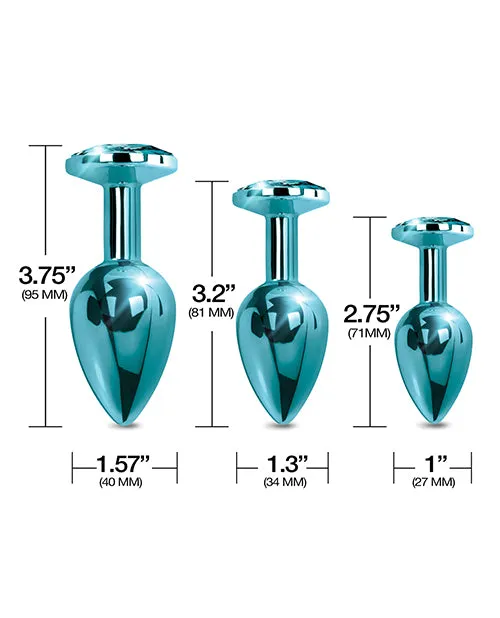 Anal Nixie Metal Butt Plug Trainer Set Winlaid Jewel Global Novelties Anal Nixie Metal Butt Plug Trainer Set Winlaid Jewel Global Novelties