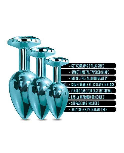 Anal Nixie Metal Butt Plug Trainer Set Winlaid Jewel Global Novelties Anal Nixie Metal Butt Plug Trainer Set Winlaid Jewel Global Novelties