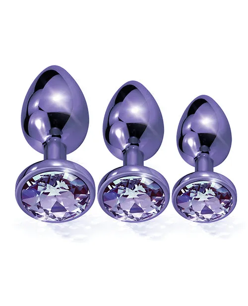 Anal Nixie Metal Butt Plug Trainer Set Winlaid Jewel Global Novelties Anal Nixie Metal Butt Plug Trainer Set Winlaid Jewel Global Novelties