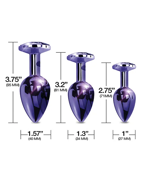 Anal Nixie Metal Butt Plug Trainer Set Winlaid Jewel Global Novelties Anal Nixie Metal Butt Plug Trainer Set Winlaid Jewel Global Novelties