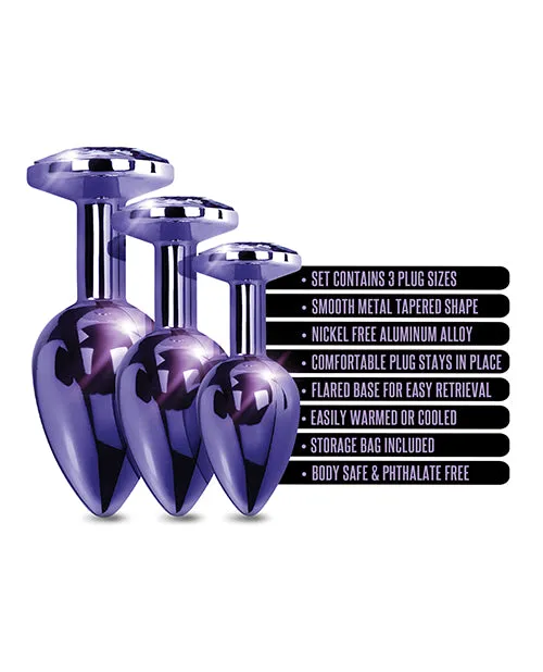 Anal Nixie Metal Butt Plug Trainer Set Winlaid Jewel Global Novelties Anal Nixie Metal Butt Plug Trainer Set Winlaid Jewel Global Novelties