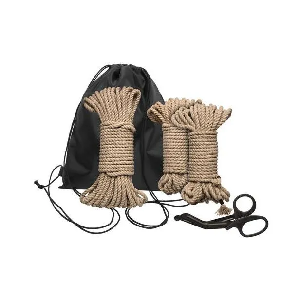Couples Doc Johnson Kink Bind Tie Initiation Hemp Rope Kit
