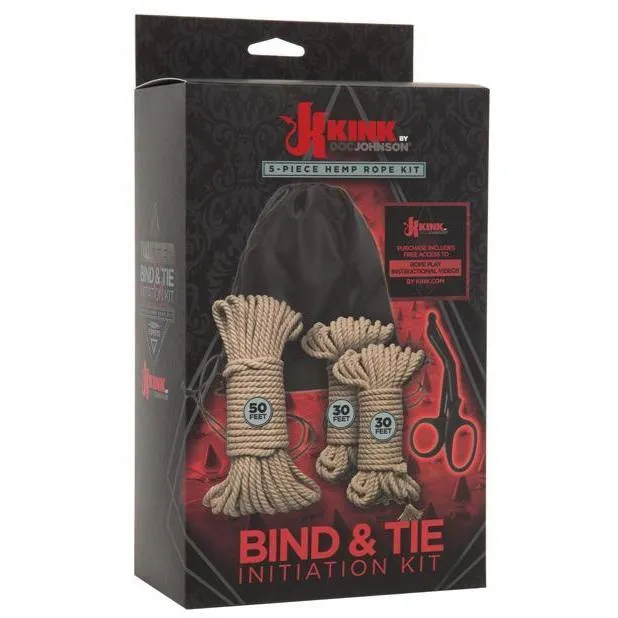 Couples Doc Johnson Kink Bind Tie Initiation Hemp Rope Kit