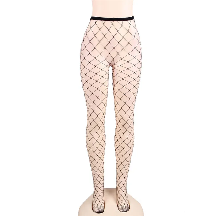Kissablegs Teddies And Bodies Rhinestone Net Pantyhose One Size Fits Most