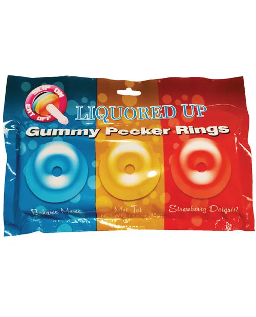 Male Sex Toys Hott Products Liquored Up Pecker Gummy Rings Pack Of 3
