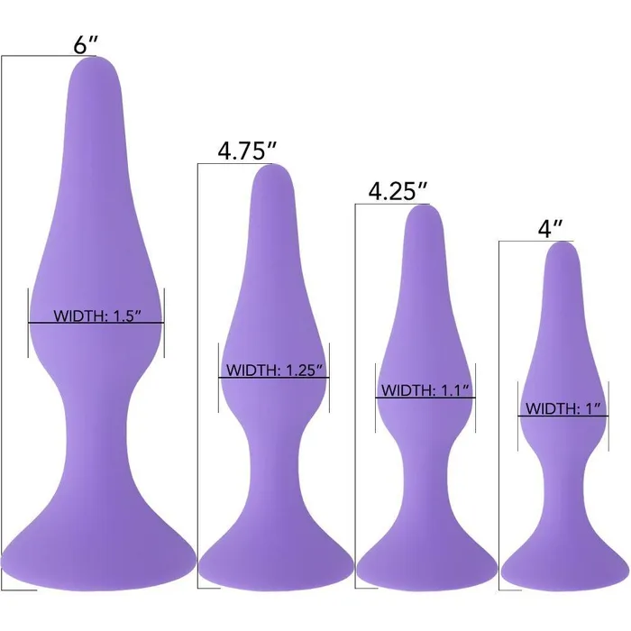 Pink BOB Anal Silicone Anal Plug Kit Set Of 4