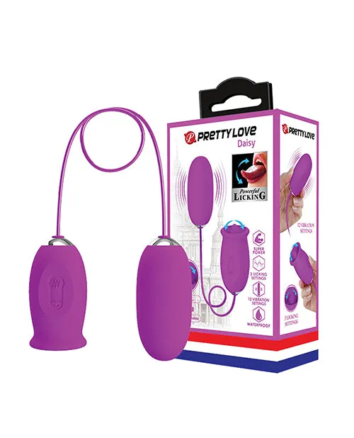 Vibrators Pretty Love Pretty Love Daisy Silicone Licker Plus Egg Fuchsia