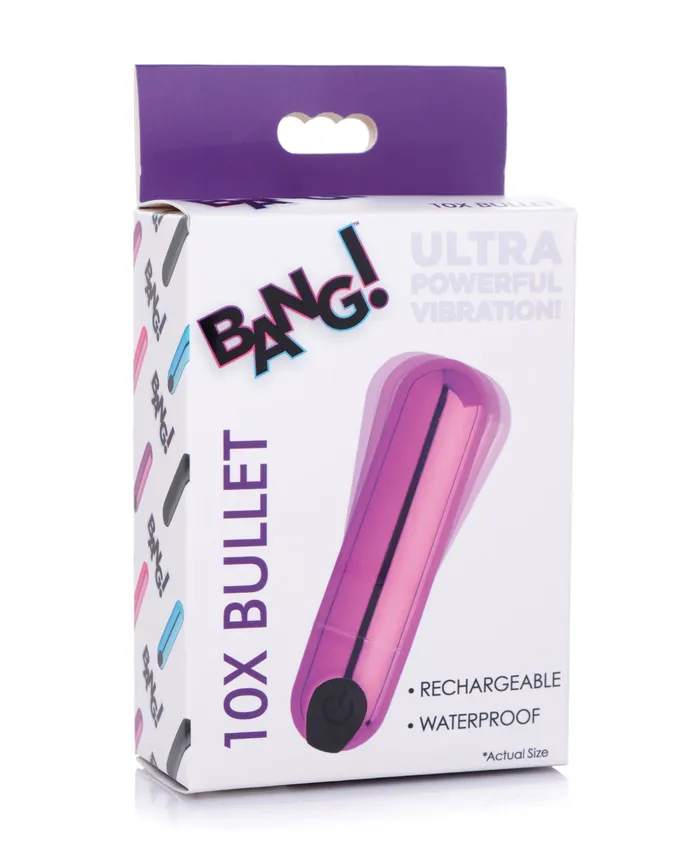 XR Brands Female Sex Toys Bang 10X Rechargeable Vibrating Metallic Bullet XR Brands Female Sex Toys Bang 10X Rechargeable Vibrating Metallic Bullet