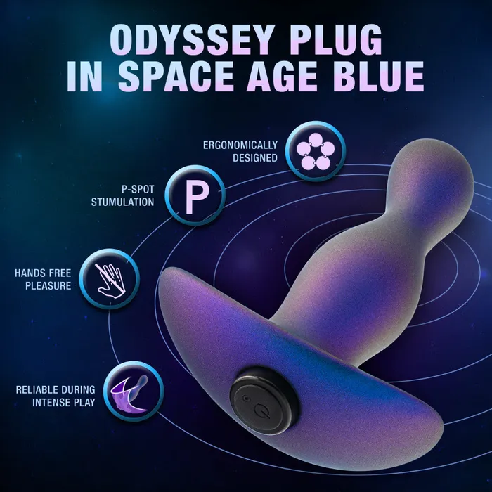 Anal Blush Anal Adventures Matrix By Blush Odyssey Vibrating Prostate Stimulator With AnchorTech Base Space Age Blue
