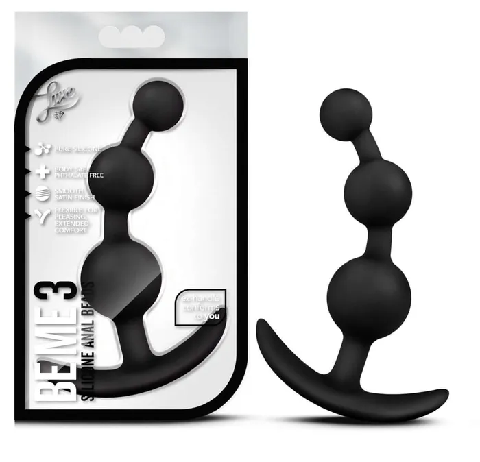 Anal Blush Novelties Luxe Be Me 3 Black Anal Beads