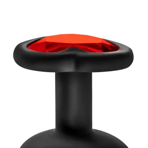 Anal Blush Novelties Luxe Bling Plugs Training Kit Black with Red Gems