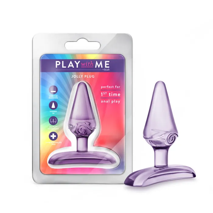 Anal Play With Me By Blush Jolly Plug Purple 275 Inch Anal Plug Blush