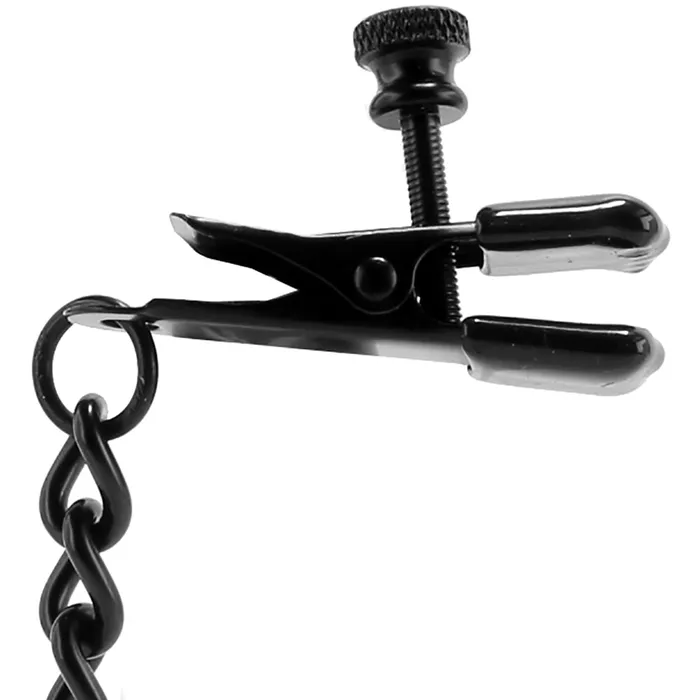 Anal Spartacus Broad Tip Clamp with Black Link Chain