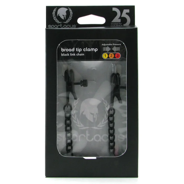 Anal Spartacus Broad Tip Clamp with Black Link Chain