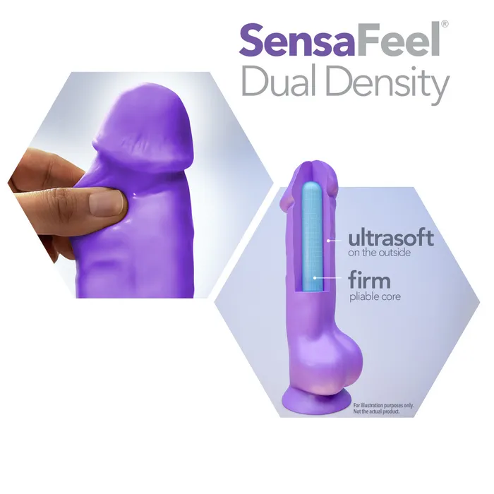 Au Naturel Bold By Blush Huge Realistic Purple 105Inch Long Dildo With Balls Suction Cup Base Blush Dildos