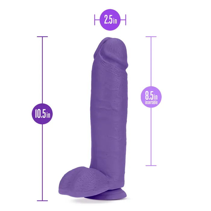 Au Naturel Bold By Blush Huge Realistic Purple 105Inch Long Dildo With Balls Suction Cup Base Blush Dildos