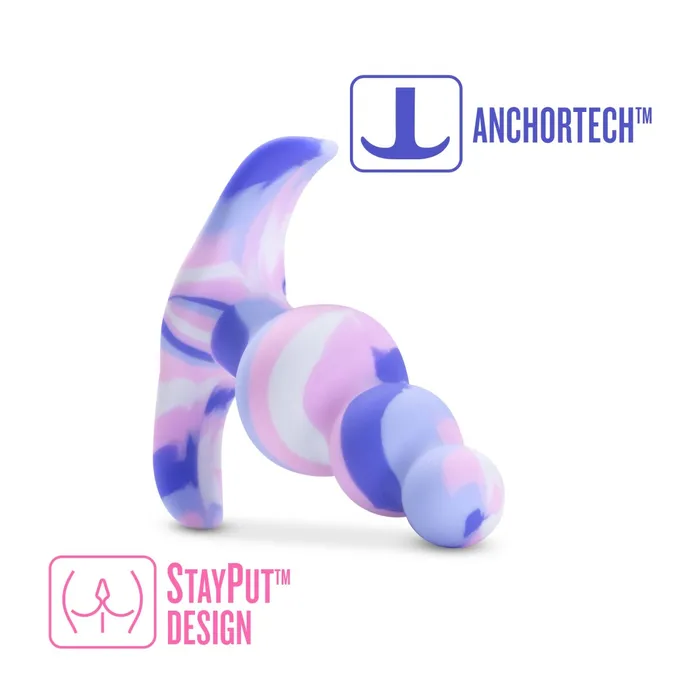 Blush Anal Avant By Blush Twilight Blue Artisan 3 Inch Tapered Stayput Butt Plug with Pleasure Curves Elegantly Made with Smooth Ultrasilk Purio Silicone