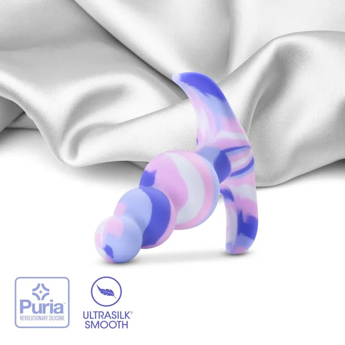 Blush Anal Avant By Blush Twilight Blue Artisan 3 Inch Tapered Stayput Butt Plug with Pleasure Curves Elegantly Made with Smooth Ultrasilk Purio Silicone