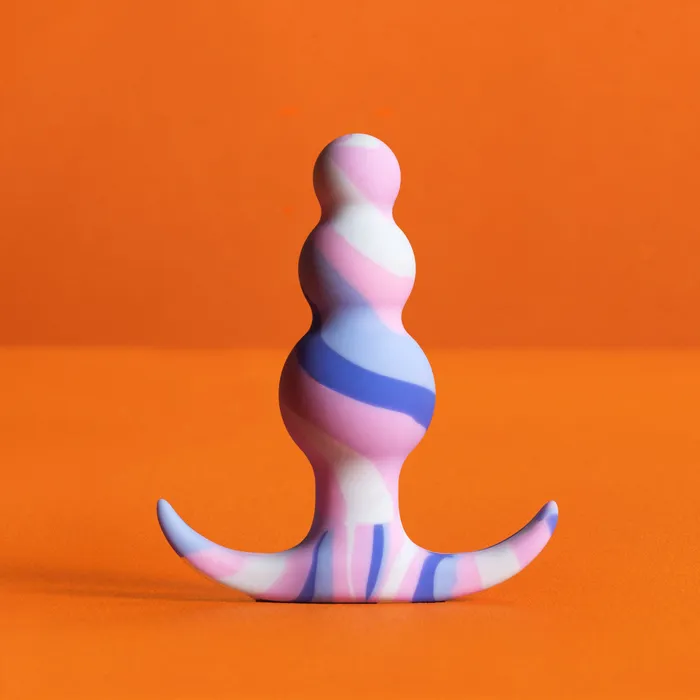 Blush Anal Avant By Blush Twilight Blue Artisan 3 Inch Tapered Stayput Butt Plug with Pleasure Curves Elegantly Made with Smooth Ultrasilk Purio Silicone