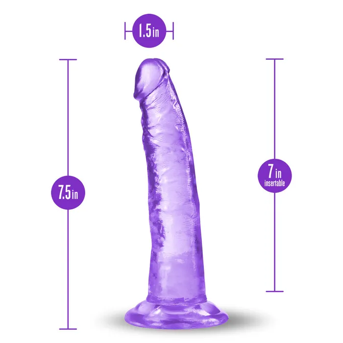 Blush Anal B Yours Plus By Blush Lust N Thrust Realistic GSpot Purple 75Inch Long Dildo With Suction Cup Base