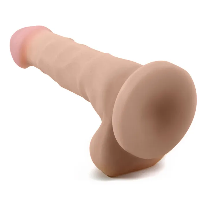 Blush Dildos Au Naturel By Blush Realistic Beige 75Inch Long Dildo With Balls Suction Cup Base