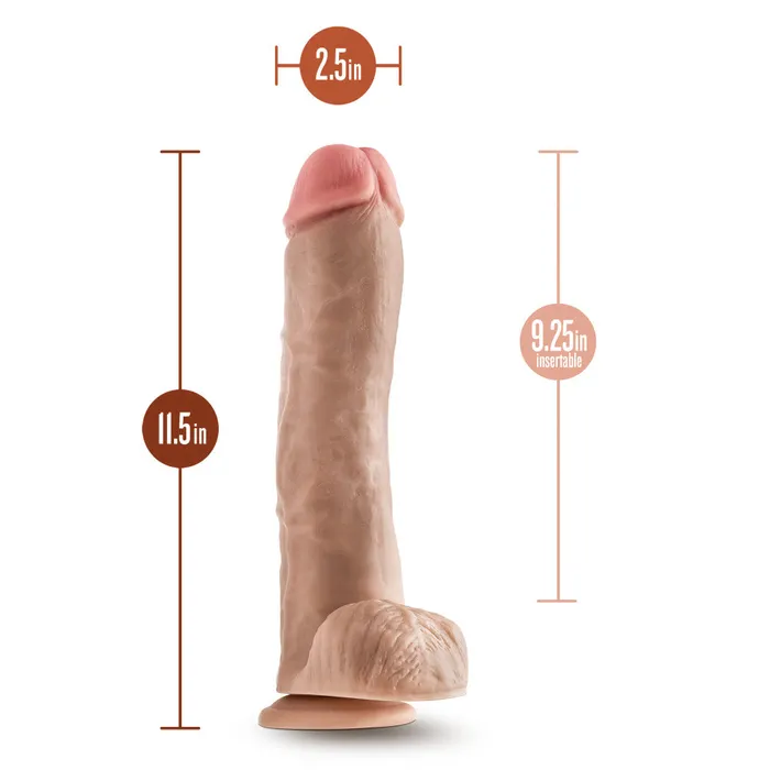 Blush Dildos Hung Rider By Blush Hammer Realistic Beige 115Inch Long Dildo With Balls Suction Cup Base