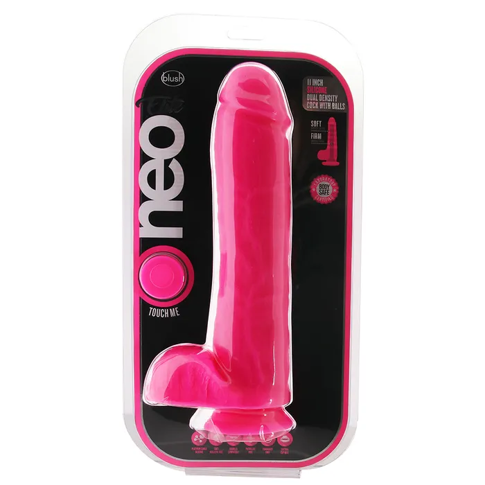 Blush Dildos Neo Elite 11 Inch Silicone Ballsy Dildo in Pink Blush Dildos Neo Elite 11 Inch Silicone Ballsy Dildo in Pink