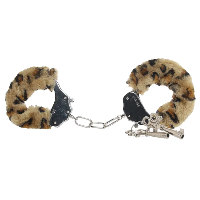 Blush Female Sex Toys Temptasia Beginner Fuzzy Cuffs in Leopard