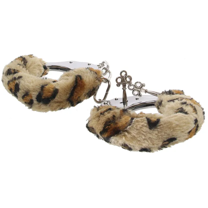 Blush Female Sex Toys Temptasia Beginner Fuzzy Cuffs in Leopard