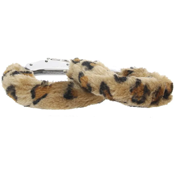 Blush Female Sex Toys Temptasia Beginner Fuzzy Cuffs in Leopard