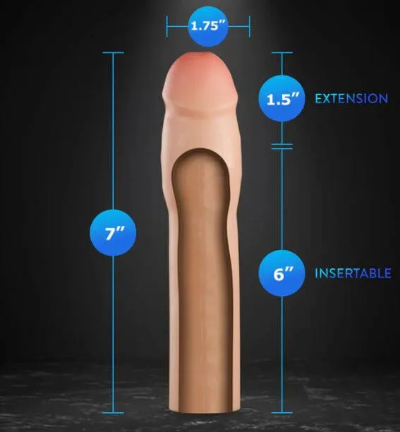 Blush Novelties Anal Performance Plus 125Inch Silicone Penis Extender Beige Realistic Feel Dual Density