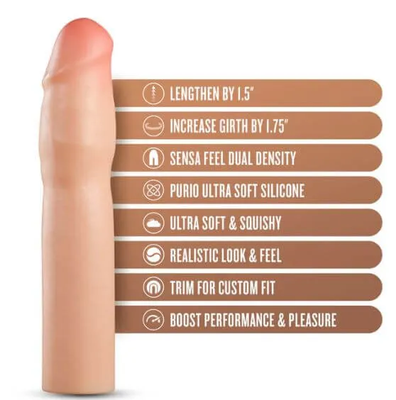 Blush Novelties Anal Performance Plus 125Inch Silicone Penis Extender Beige Realistic Feel Dual Density