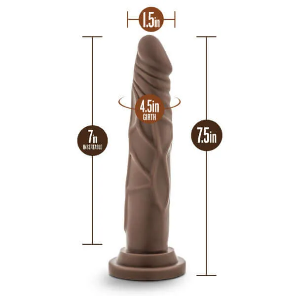 Blush Novelties Dildos Dr Skin Realistic Cock Basic 75 Inches Chocolate Brown Dildo