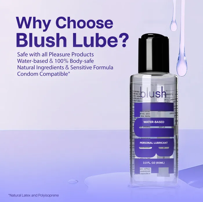 Blush Sexual Health Wellbeing Blush Lube WaterBased Personal Lubricant 100 BodySafe Sensitive Formula with Natural Ingredients 20 Fl Oz