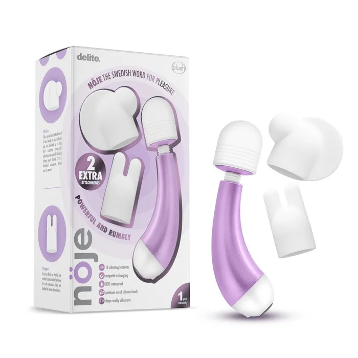 Blush Vibrators Noje By Blush Delite Wisteria 10 Function Vibrating Massage Wand Kit