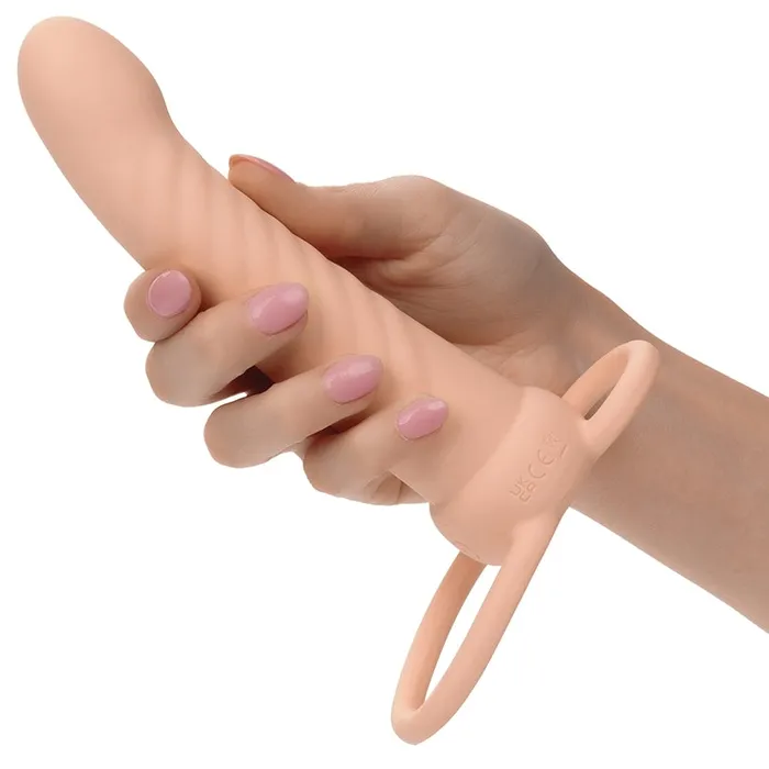 CAL EXOTICS Female Sex Toys Performance Maxx Rechargeable Ribbed Dual PenetratorIvory