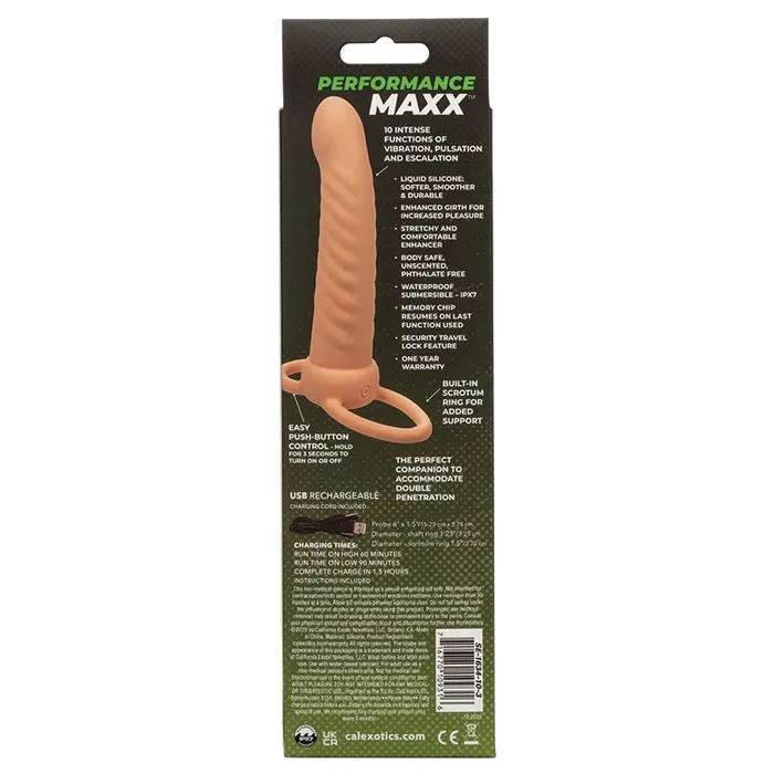 CAL EXOTICS Female Sex Toys Performance Maxx Rechargeable Ribbed Dual PenetratorIvory