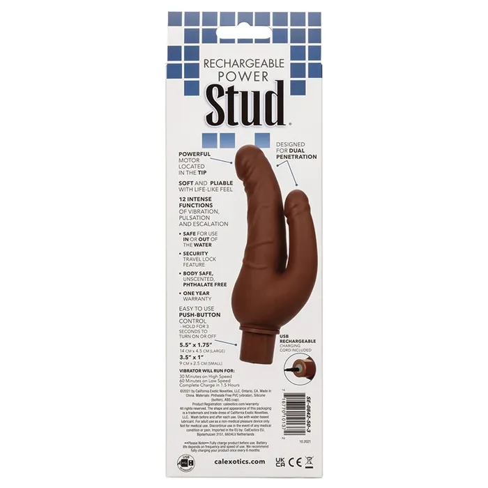 CAL EXOTICS Female Sex Toys Rechargeable Power Stud Over UnderBrown
