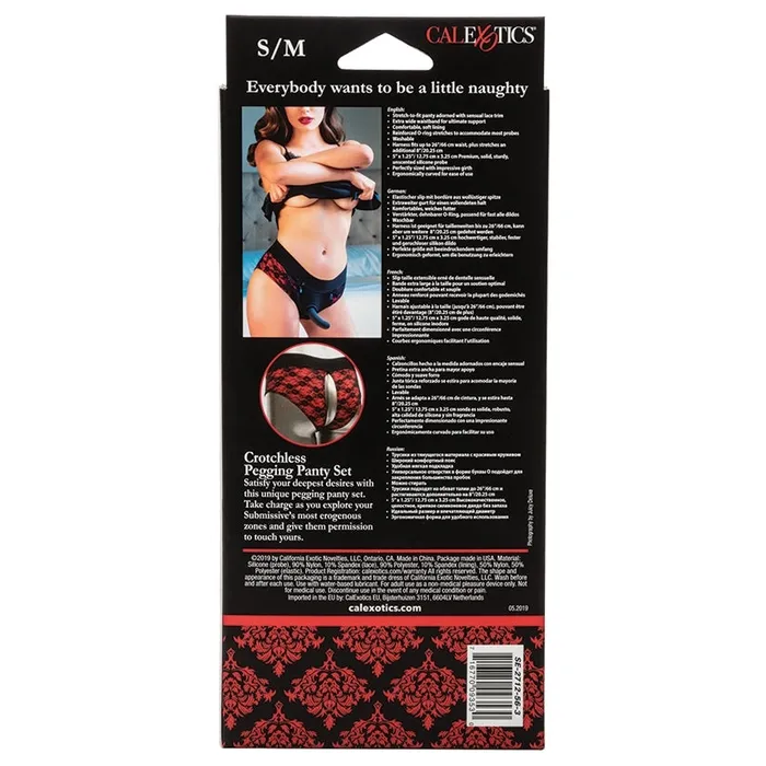 CAL EXOTICS Female Sex Toys Scandal Crotchless Pegging Panty Set SM