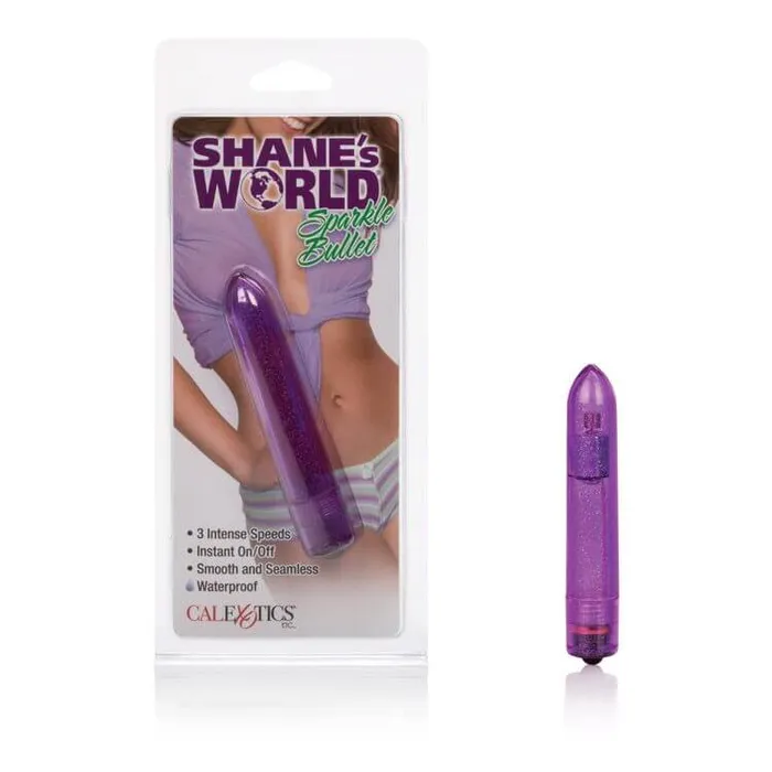 California Exotic Novelties Shanes World Sparkle Bullet Vibrator Purple Vibrators