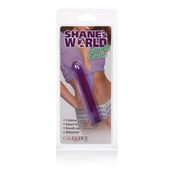 California Exotic Novelties Shanes World Sparkle Bullet Vibrator Purple Vibrators
