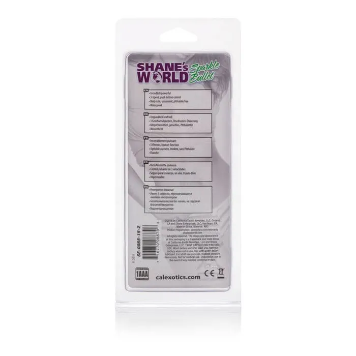 California Exotic Novelties Shanes World Sparkle Bullet Vibrator Purple Vibrators