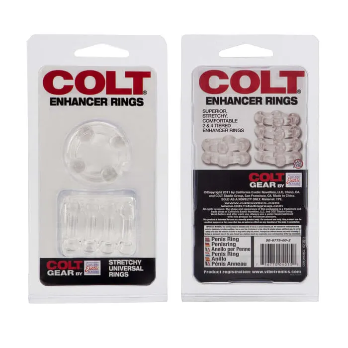 Dildos California Exotic Novelties COLT Gear Enhancer Rings Clear