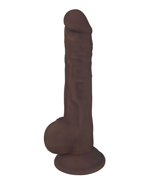 Dildos Fleshstixxx 9 inches Silicone Dildo with Balls Chocolate Brown CURVE NOVELTIES