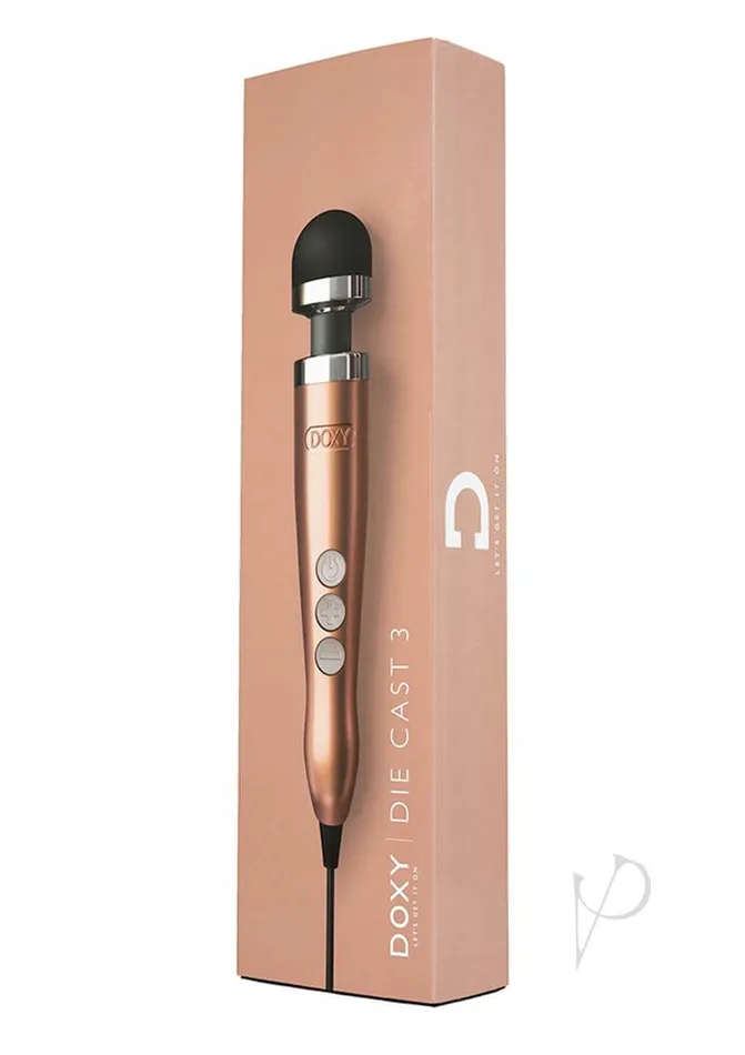 Doxy Number 3 Rose Gold Powerful MainsPowered Magic Wand Vibrator with Removable Silicone Head Cmg Lesiure Ltd Female Sex Toys Doxy Number 3 Rose Gold Powerful MainsPowered Magic Wand Vibrator with Removable Silicone Head Cmg Lesiure Ltd Female Sex Toys