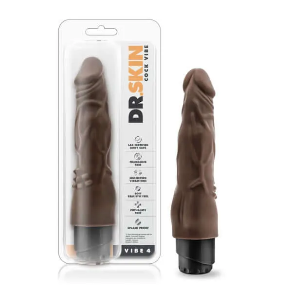 Dr Skin Cock Vibe Vibe 4 Chocolate Brown Realistic Vibrating Dildo Blush Novelties Female Sex Toys Dr Skin Cock Vibe Vibe 4 Chocolate Brown Realistic Vibrating Dildo Blush Novelties Female Sex Toys