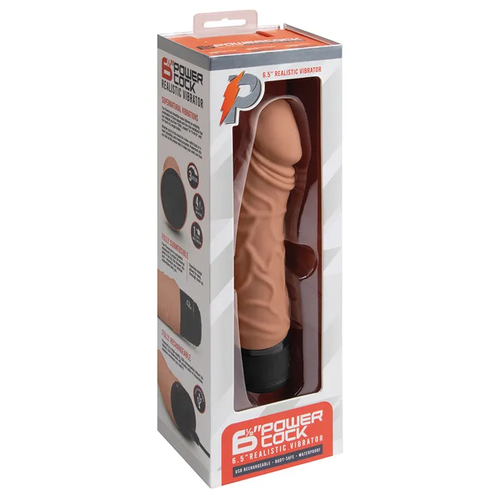 ELECTRIC NOVELTIES Powercocks Realistic VibratorMocha 65 Female Sex Toys