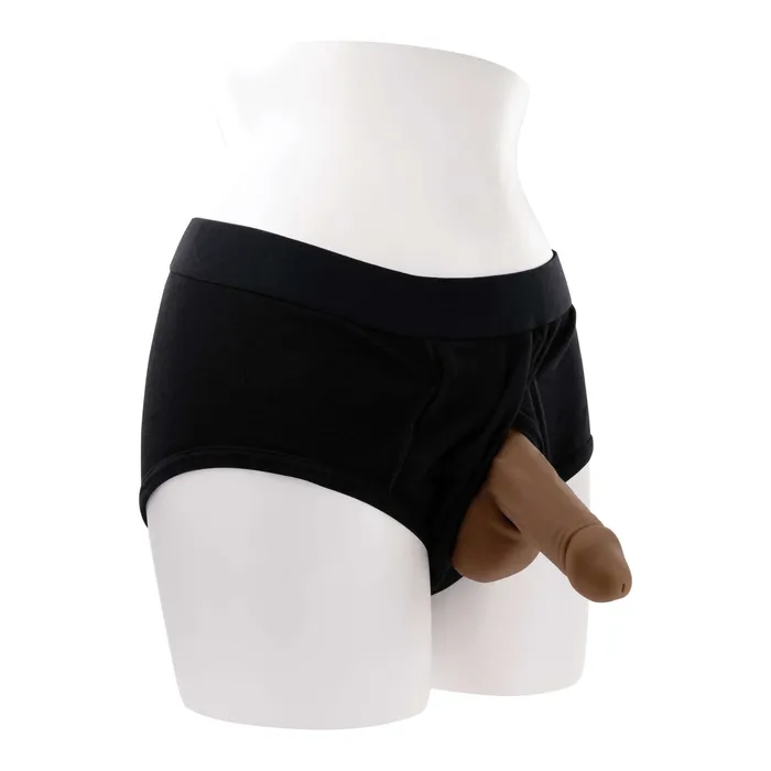 Evolved Novelties Dildos Gender X Stand To Pee Dark Skin Tone Thermoplastic Elastomers TPE