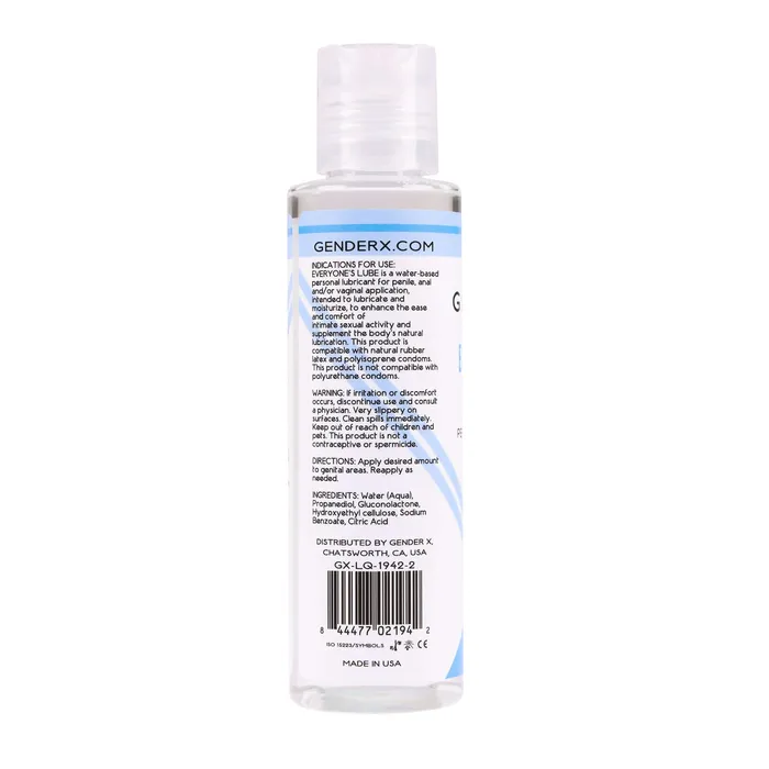 Evolved Novelties Gender X Everyones Personal Lubricant 4 Oz ParabenFree Pleasure for All Anal