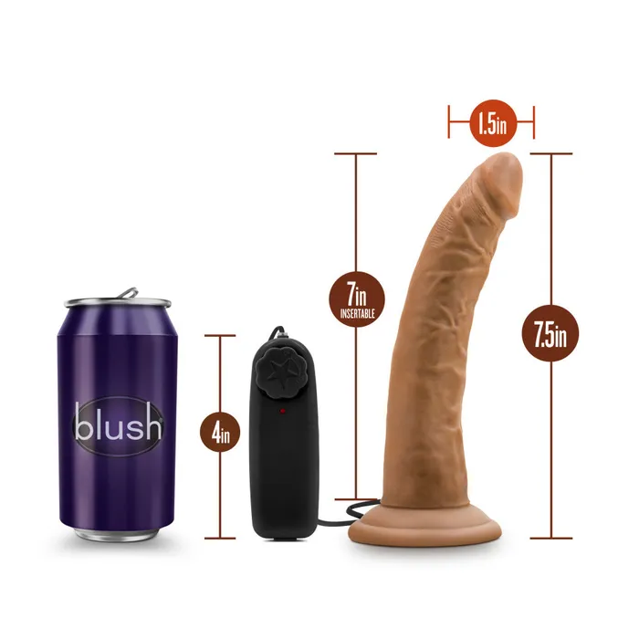 Female Sex Toys Blush Dr Skin By Blush Dr Dave Realistic Mocha 75Inch Long Remote Control Vibrating Dildo With Suction Cup Base